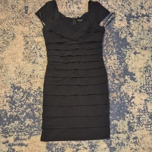 White House Black Market Black Tiered Mini Dress